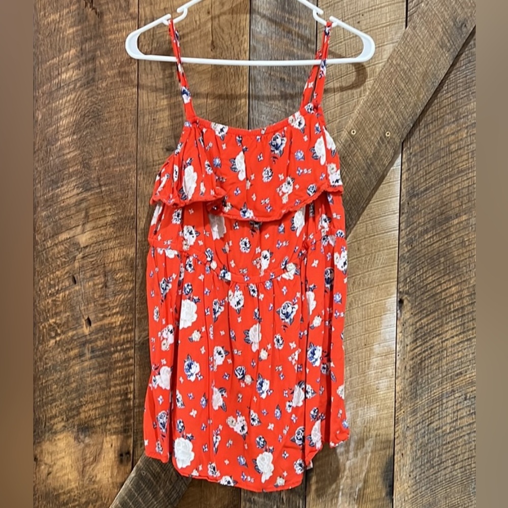 TORRID Red Floral Ruffle Babydoll Top size 2